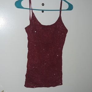🖤Sequined red tank top